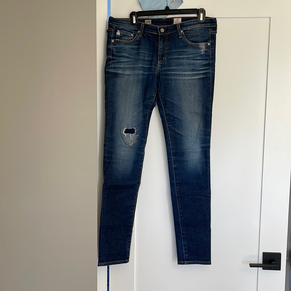 AG leggings, distressed denim, super skinny, 31R